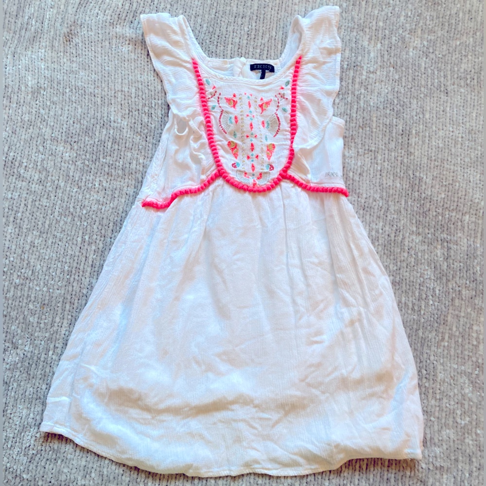 IKKS Girls Embroidered Sundress Size 5 (110) European Designer Boho Resort Style